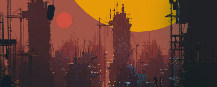 4K artwork of a dystopian city by Tamas Medve