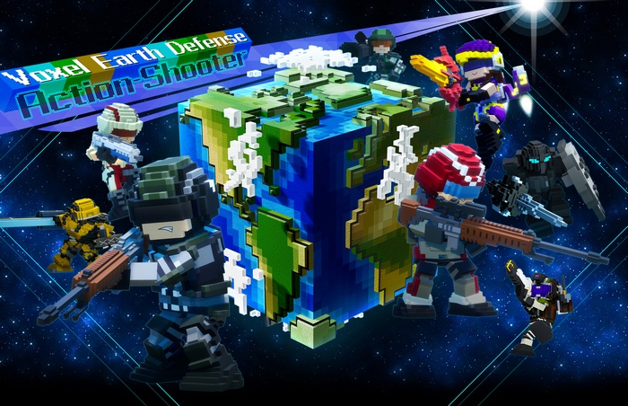 Voxel Earth Defense Action-Shooter Game Art