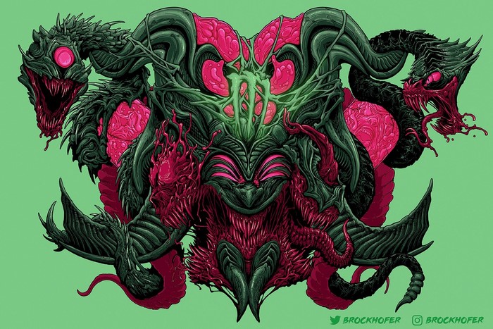 Gore creature artwork by Brock Hofer