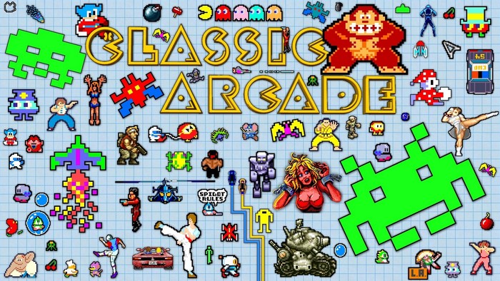 Classic Arcade Game Characters Collage