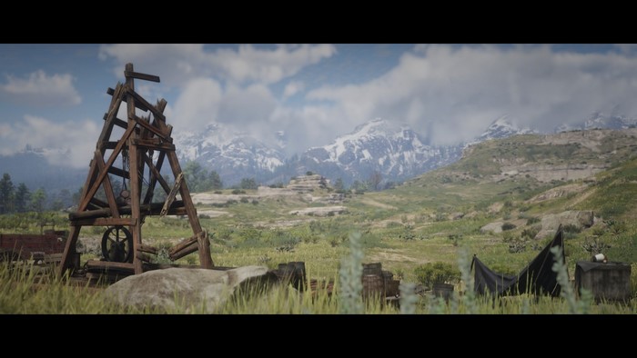 Red Dead Redemption 2 mining structure and mountains