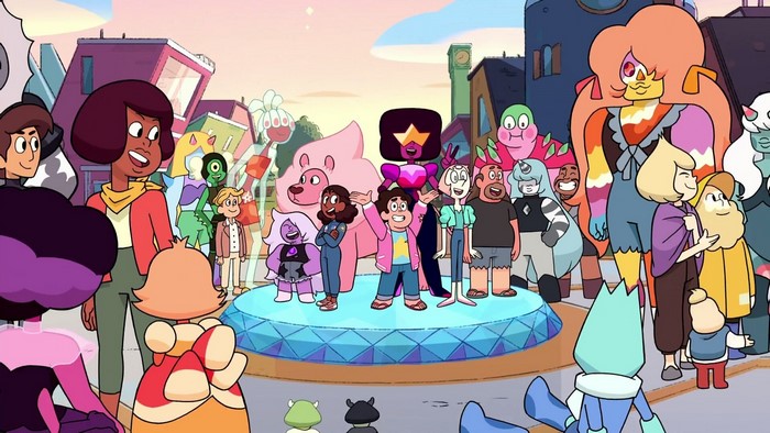 Steven Universe characters gathered in Beach City