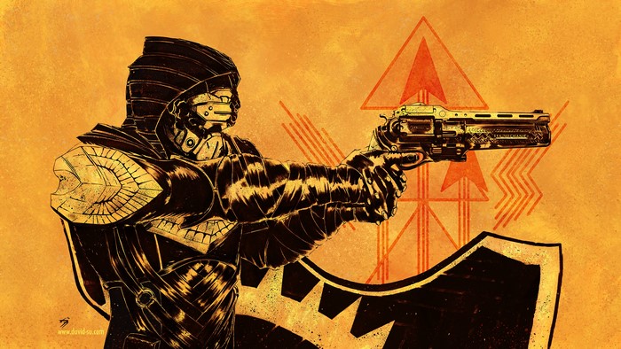 Hunter with Hand Cannon from Destiny 2