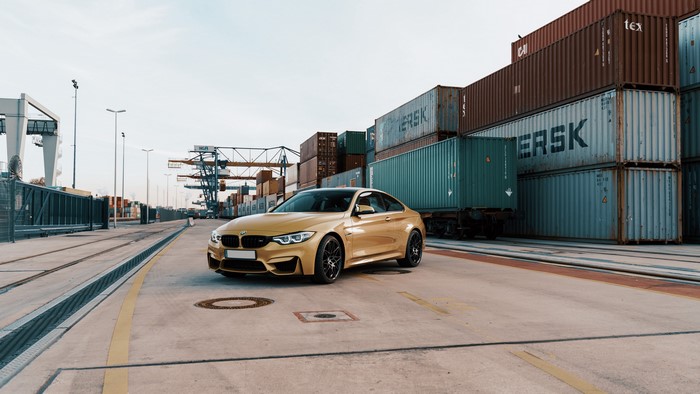 BMW M4 Coupe in a Shipping Yard