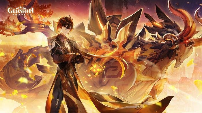 Zhongli and Azhdaha from Genshin Impact