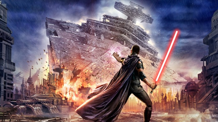 Starkiller from Star Wars: The Force Unleashed with lightsaber