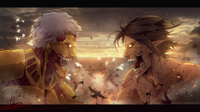 Armored Titan and Eren Yeager from Attack on Titan