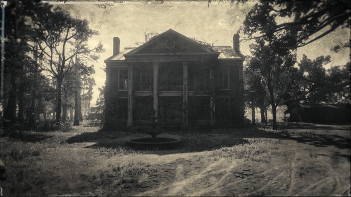 Abandoned mansion in Red Dead Redemption 2