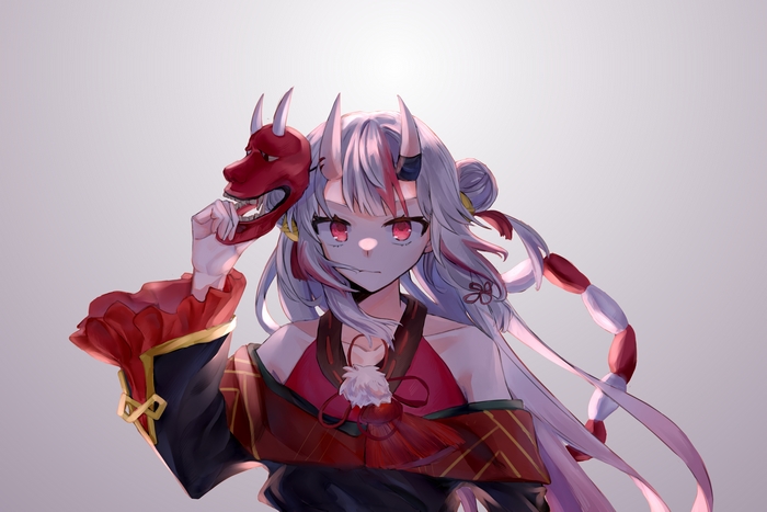 Nakiri Ayame Holding a Red Mask