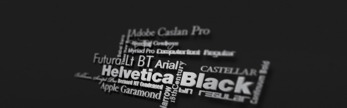 Typography word cloud with font names