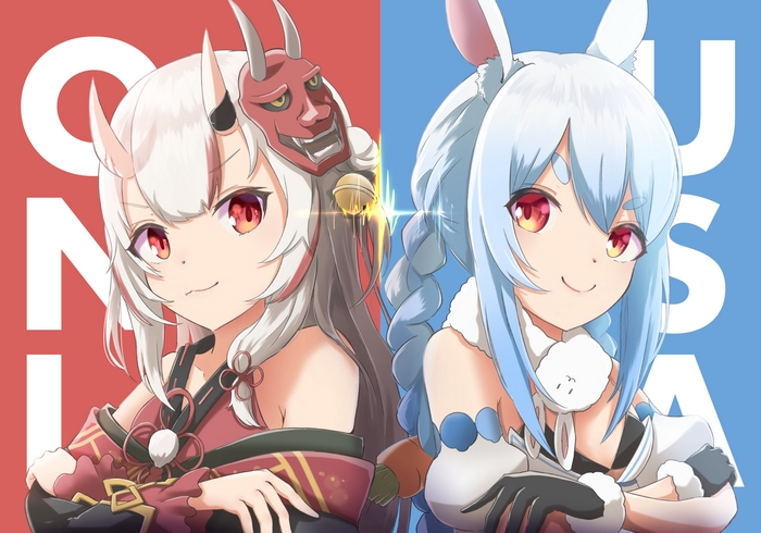 Nakiri Ayame and Usada Pekora from Hololive