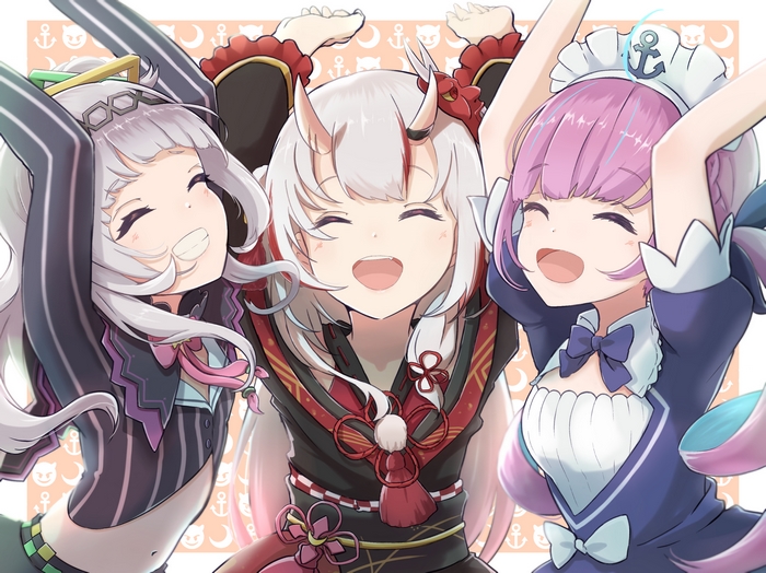 Minato Aqua HD Azur Lane Hololive Virtual Youtuber Nakiri Ayame Minato Aqua Murasaki Shion