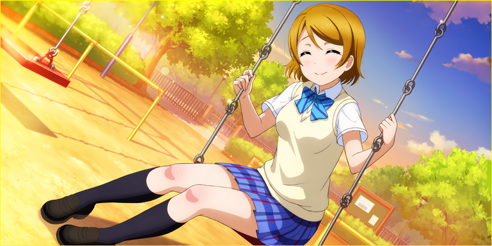Hanayo Koizumi from Love Live! Series on a swing
