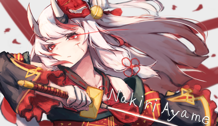 Nakiri Ayame with Oni Mask and Katana