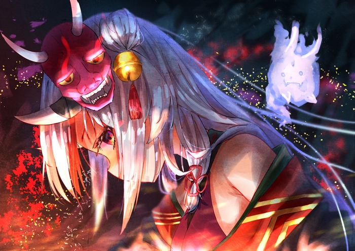 Hololive Nakiri Ayame with Oni Mask