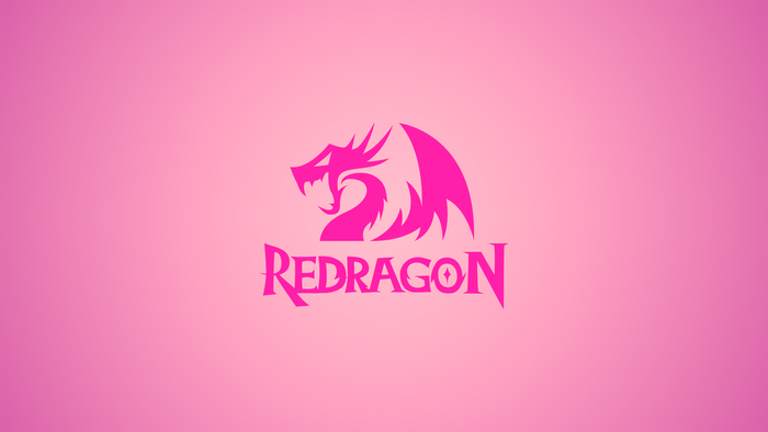 Redragon logo on pink background