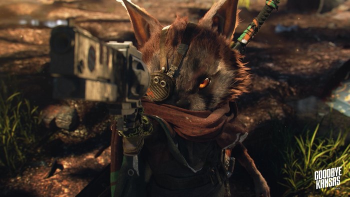 Biomutant character with a gun