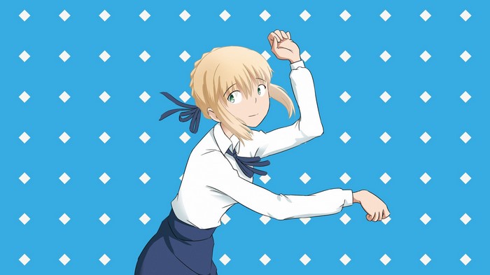 Saber from Fate/Stay Night dancing