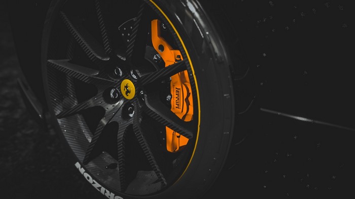 Ferrari 488 Pista wheel with Brembo brakes