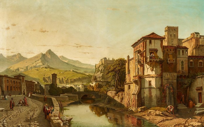 Painting of Granada by François-Antoine Bossuet, 1876