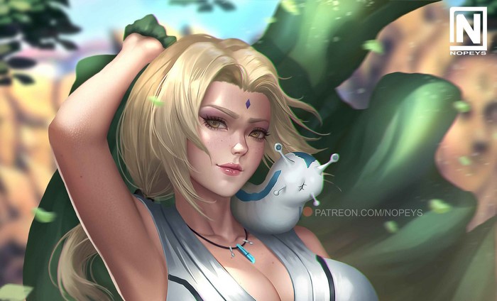 Tsunade from Naruto with Katsuyu