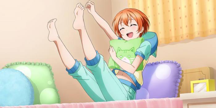 Rin Hoshizora from Love Live! stretching