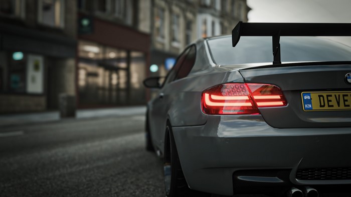 BMW M3 GTS with a large rear spoiler in Forza Horizon 4