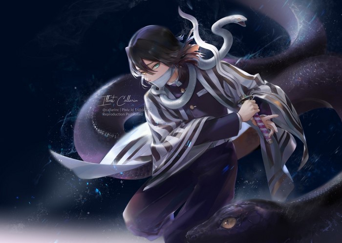 Obanai Iguro from Kimetsu no Yaiba with Snake