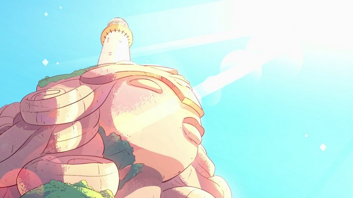 Rose Quartz statue with lighthouse from Steven Universe