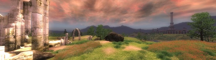 The Elder Scrolls IV: Oblivion landscape with ruins