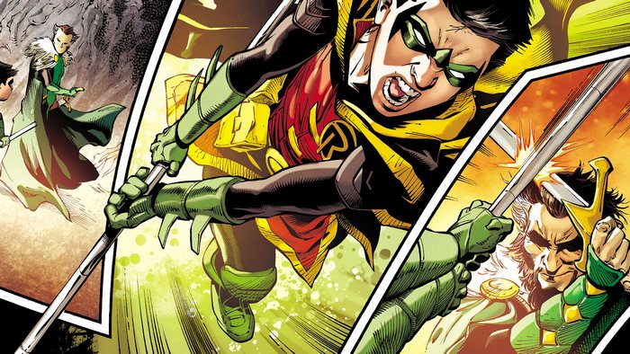 Robin and Ra's al Ghul fighting