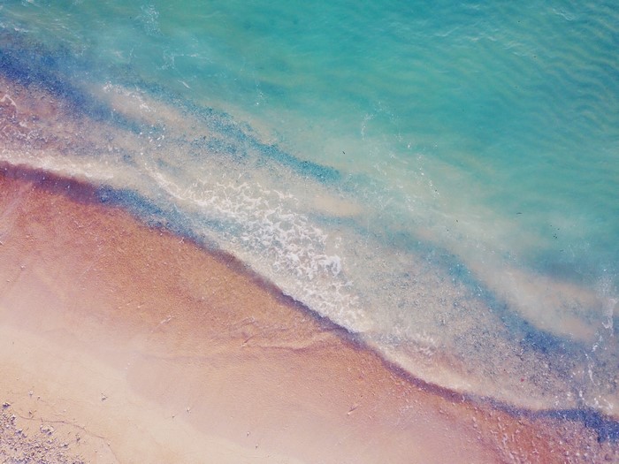 4K beach top view