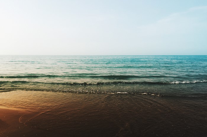 Waves on the beach at Chaboksar, Iran