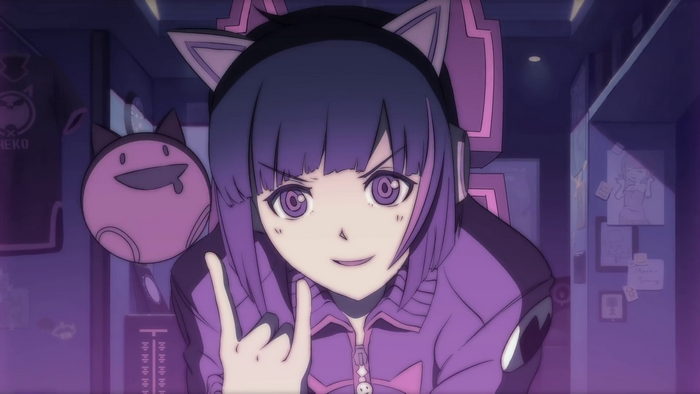 Girl with Neko Ears and a Pink Creature