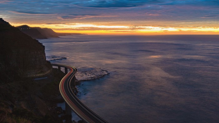 Sea Cliff Bridge at Sunset, New South Wales, Australia