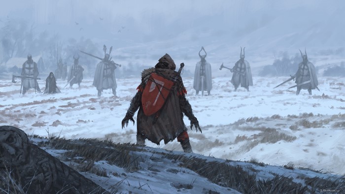 4K, winter, Templar, concept art, knight, Werewolf, werewolves ...