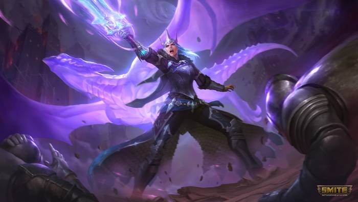 Ascended Morgan Le Fay with a purple dragon