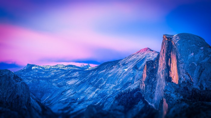 Half Dome mountain at Yosemite National Park during sunset