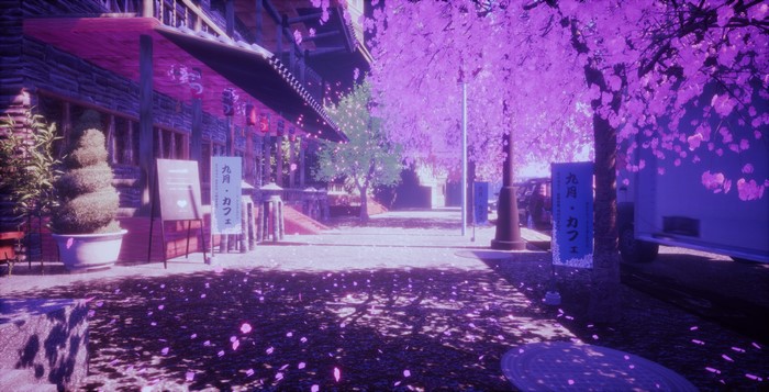 Anime Cherry Blossom Landscape in Japan