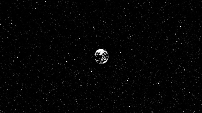 Earth in space with stars