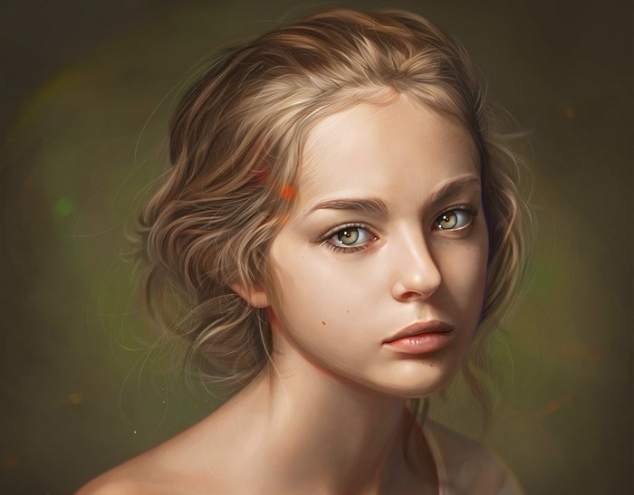 Artwork of a young woman's portrait
