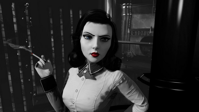 Elizabeth from BioShock Infinite smoking