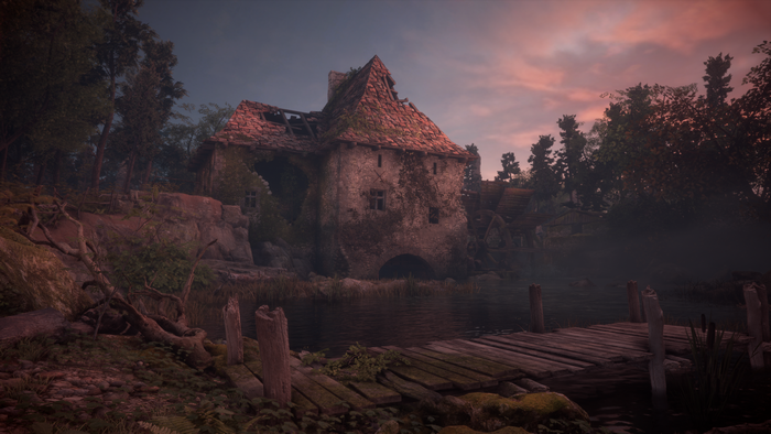 A Plague Tale Innocence screenshot of a ruined mill