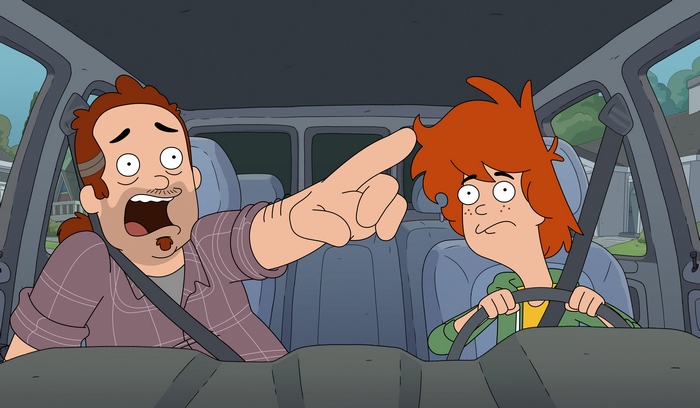 Duncanville: Jack and Duncan Harris in a car