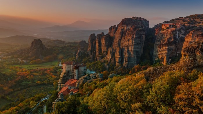 Meteora Monasteries and Rocky Landscape in Kalampaka Greece
