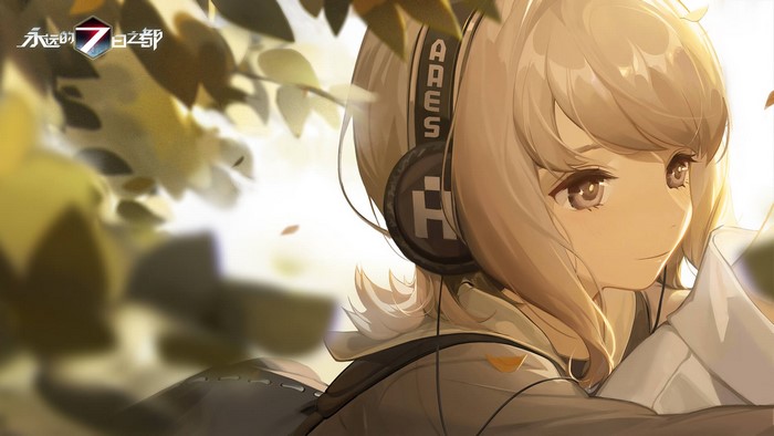 Anime girl with headphones from Forever 7th Capital