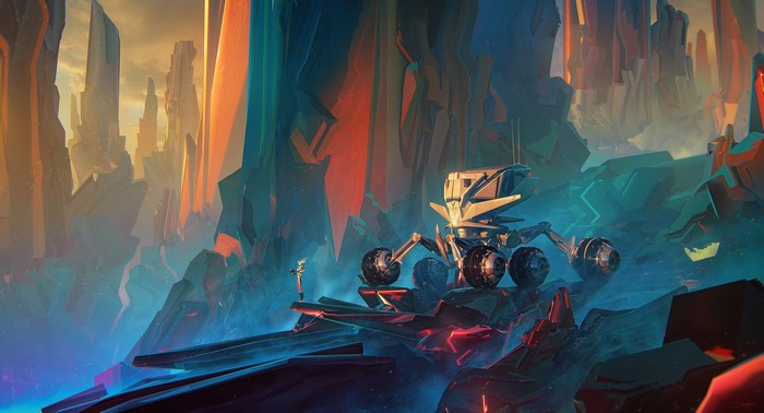 Rover on an alien planet by Bastien Grivet