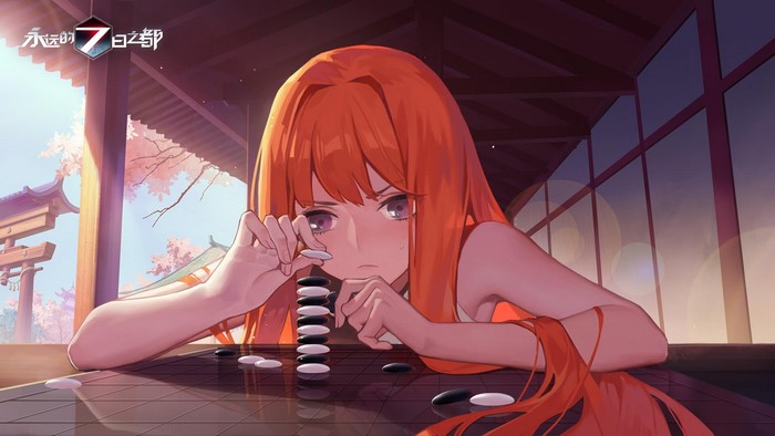 Anime girl playing Go in Forever 7th Capital