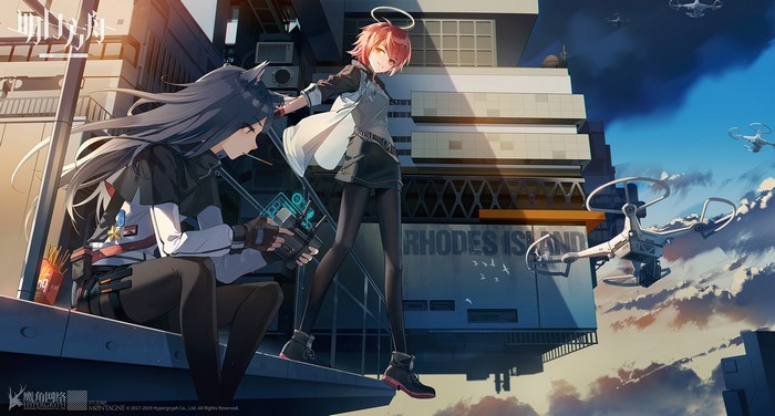 Texas and Exusiai from Arknights on Rhodes Island