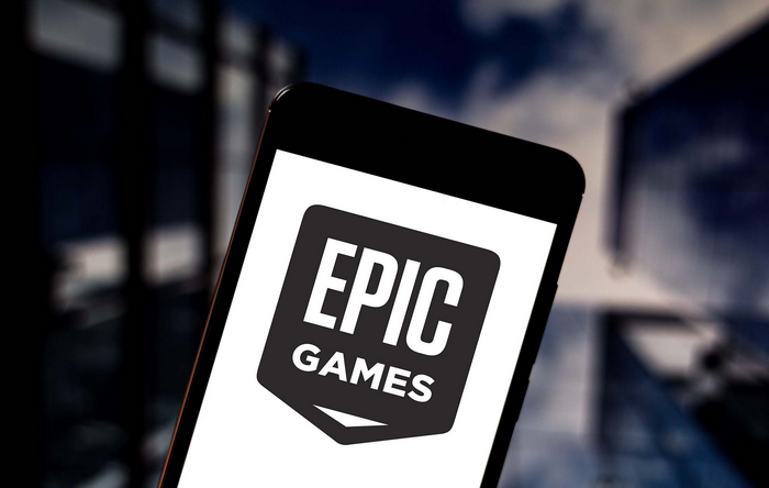 Epic Games logo on a smartphone screen